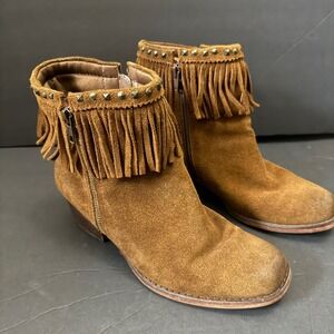 Universal Thread Brown Suede Fringe Ankle Boots